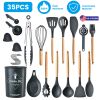 35Pcs Kitchen Cooking Utensils Set Spatula Set Baking Utensil Set Kitchen Accessories Necessities with Holder Egg Whisk Separator Tong Turner Spoons C