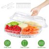 Fruit Ice Serving Tray Chilled Veggie Tray Shrimp Cocktail Serving Dish Appetizer Party Serving Platter Cold Food Buffet Server with Lid and 4 Compart