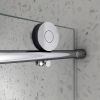 6076 Chrome frameless one fixed and one shifted Shower Door, 2 3/4inches 70MM 304 stainless steel large pulleys with adjustable soft closing function