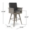 30" Outdoor Wicker Barstool with Water Resistant Cushions 1PC