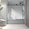 6076 Chrome frameless one fixed and one shifted Shower Door, 2 3/4inches 70MM 304 stainless steel large pulleys with adjustable soft closing function