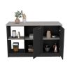 Kitchen Island Padua, Kitchen, Black / Onyx