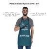 [Personalization Only] Official NFL Eagles Personalized Apron and BBQ Mitt Set