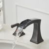 8" Widespread Waterfall Sink Faucet with Two Handles Oil Rubbed Bronze