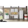 Manhattan Comfort Fortress 30" Floating Textured Metal Garage Cabinet with Adjustable Shelves in White