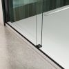 Bypass shower door, sliding door, with 5/16" tempered glass and Matted black finish 6074