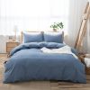 100% Washed Cotton Duvet Cover Set, Durable Fade-Resistant Natural Bedding Set (No Comforter)