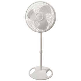 Oscillating Adjustable Pedestal Fan with 3-Speeds, 47" H, Black, (Color: White)