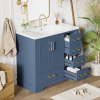 36-inch Traditional Bathroom Vanity with Resin Sink Combo Set,Bathroom Cabinet with Two Doors and Four Drawers