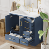 36-inch Traditional Bathroom Vanity with Resin Sink Combo Set,Bathroom Cabinet with Two Doors and Four Drawers