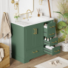 36-inch Traditional Bathroom Vanity with Resin Sink Combo Set,Bathroom Cabinet with Two Doors and Four Drawers