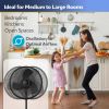 Oscillating Adjustable Pedestal Fan with 3-Speeds, 47" H, Black,