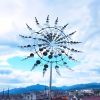 30cm/11.81in Courtyard Garden Lawn Outdoor Decoration, Unique Wind Collector Magic Kinetic Energy Metal Windmill Spinner Solar Wind Catcher