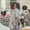 Krifey Faux Fur Throw Blanket, Super Soft Cozy Blanket, Luxury Fluffy Blanket Warm Plush Bed Throw Marbled Gray