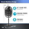 Oscillating Adjustable Pedestal Fan with 3-Speeds, 47" H, Black,