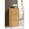 3-Shelf, 3-Door Multi-purpose Cabinet, Multiple Colors